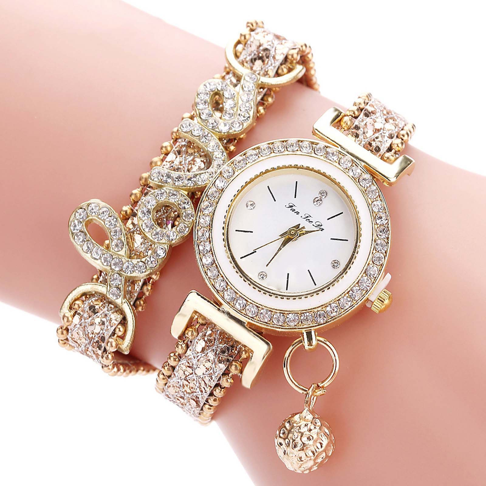 Holiday Savings Deals! Kukoosong Womens Watches Clearance Sale Prime  Bracelet Watch Love Leather Strap Water Diamond British Watch Luxu Ladies  Watches